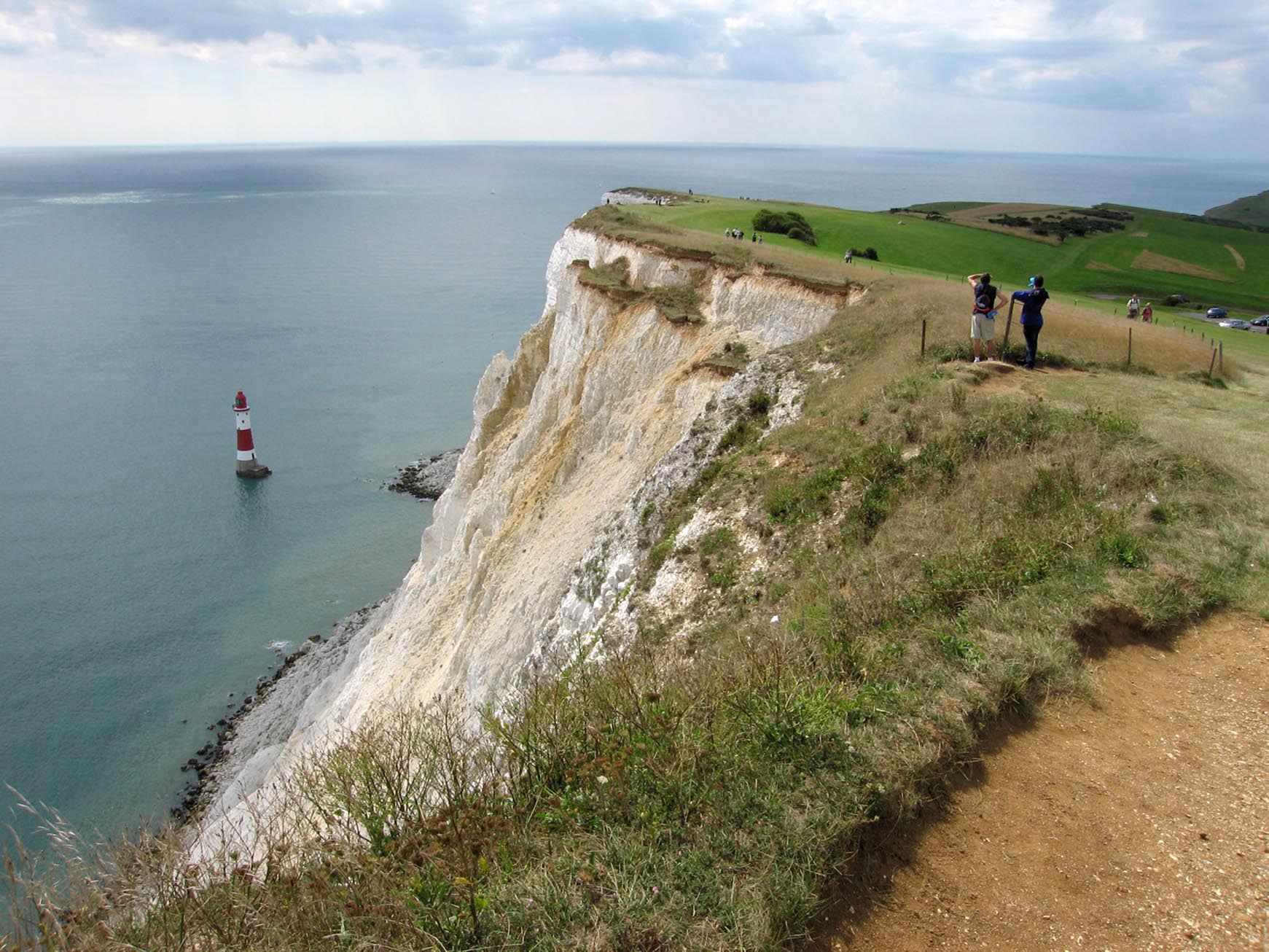 Beachy Head Lighthouse and the cliffs, Beachy Head, 1947 Britain from Above